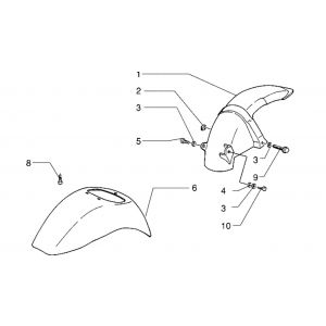 Voorspatbord - Achterspatbord Piaggio Zip RST 50 2-takt AC