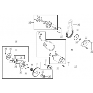 Startmotor - Startkoppeling - Oliepomp Kymco Agility 16+ 150i Euro 4