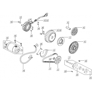 Ontsteking - Stator - Vliegwiel - Startmotor - Oliepomp Kymco New Downtown 350i ABS