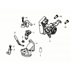 ECU - Gasklephuis - Injector- Inlaatspruitstuk  Sym Fiddle IV 50 Euro 5