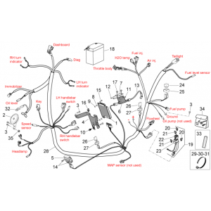 Kabelboom Elektrische delen (carburateur versie) Aprilia SR 50 LC (injectie en carburateur) 2004-2009