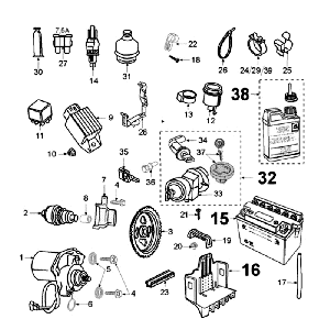Elektrische delen - Bendix - Startmotor - Accu Peugeot Jet Force 50 2-takt LC wit