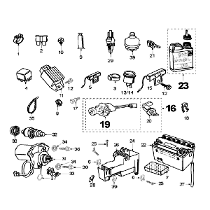 Elektrische delen - Bendix - Startmotor - Accu Peugeot Speedfight 2 50 2-takt AC Zwart