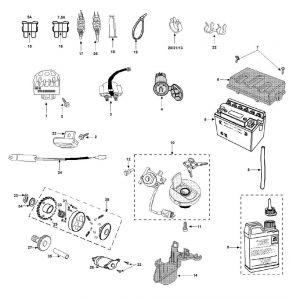 Elektrische delen - Contactslot - Startmotor - Accu Peugeot Speedfight 3 50 4-takt AC