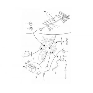 Kabelboom - Bobine - Accu Yamaha Aerox 50 2-takt LC 2013