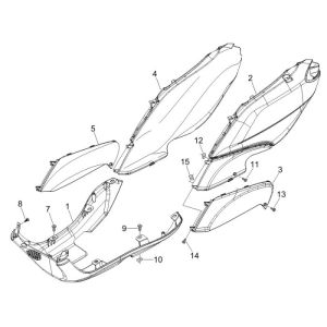 Onderspoiler Piaggio Fly 50 4-takt AC zilver 738