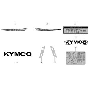 Emblemen - Stickers Kymco K-Pipe 4-takt Wit