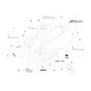 Emblemen - Stickers Vespa GTS 125 IE