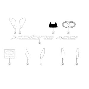 Emblemen - Stickers Kymco Xciting 400i Geel