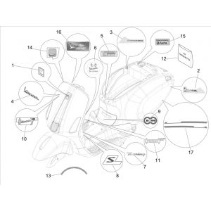 Emblemen - Stickers Vespa Primavera 50 4-takt IGET 3V Euro 5