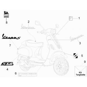 Emblemen - Stickers Vespa S 50 4-takt 4V AC