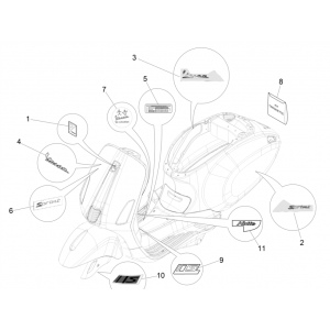 Emblemen - Stickers Vespa Sprint 4-takt 3V Euro 4
