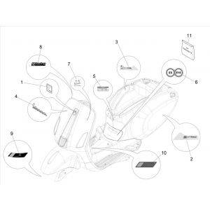 Emblemen - Stickers Vespa Sprint 50 4-takt IGET 3V Euro 5