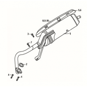 Exhaust muffler Sym Fiddle III 50 E3