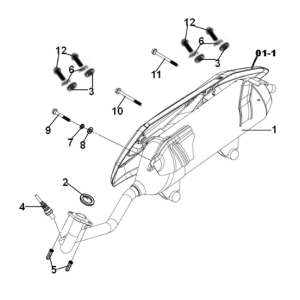 Exhaust muffler Sym Jet 14 125I E5 2021-2024