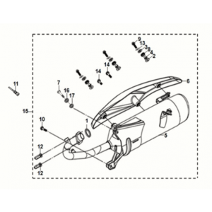 Exhaust muffler Sym Mio 50I E5
