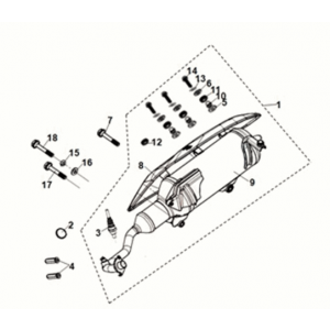 Exhaust muffler Sym X-Pro 50 E5
