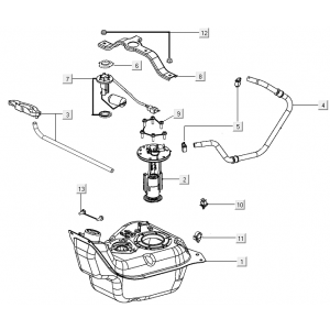Benzinetank - Tankvlotter - Vacuümkraan Kymco New Like 150i Euro 4