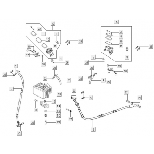 Remcilinder - Remleiding - ABS module Kymco New Downtown 125i ABS