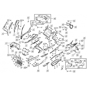 Kappen - Beplating voorzijde en midden Kymco New Downtown 125i ABS
