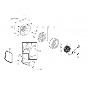 Ontsteking - Stator - Vliegwiel - Koelkappen Kymco Super8 Street 50i Euro 4 matzwart