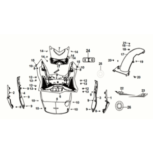 Floor panel - center cover Sym Jet 14 125I LC E5 2021-2024 BROWN (BR-497U)