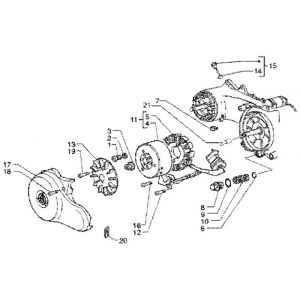 Ontsteking - Stator - Vliegwiel Piaggio Liberty 4-takt ←2006