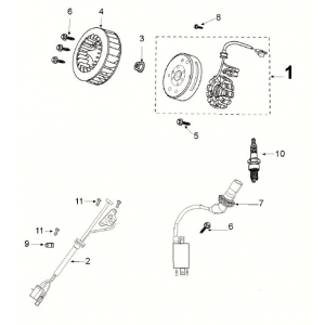 Ontsteking - Stator - Vliegwiel - Bobine - Pick up Peugeot Django 4-takt Euro 5