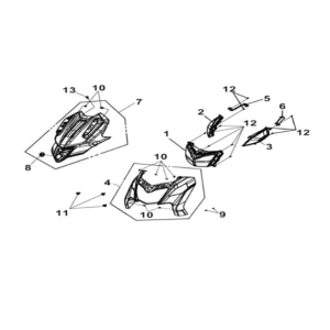 FR. cover Sym Joymax Z 125 E4 RED (R-010CA)