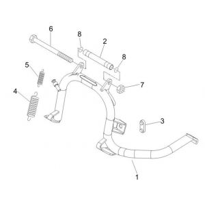 Frame - Middenstandaard Piaggio Zip 2000 4-takt AC
