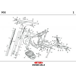 Frame - Stuurdelen Rieju MX oranje 2000 2-takt