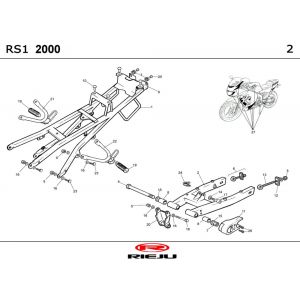 Frame - Achterbrug Rieju RS1 rood-blauw 2001 2-takt