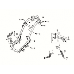 Frame body - engine hanger Sym Fiddle III 50 E3