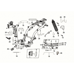 Frame body - engine hanger Sym Orbit III 50 E5