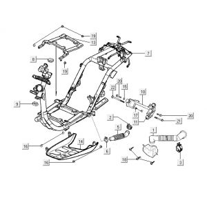 Frame Kymco Yup 50 2-takt AC zwart glans