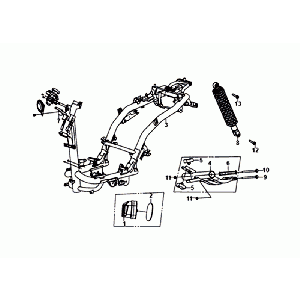 Frame - Motorophanging Sym Orbit III Black