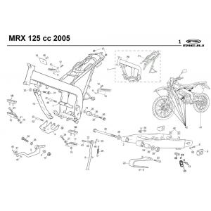 Frame Rieju MRX 125 rood 2005 4-takt