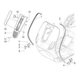 Frame Vespa S 50 4-takt 4V AC matzwart 85/B