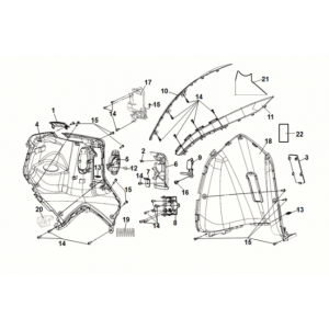 Front inner cover Sym Symphony ST 50 E5 Gray/ Red (GY-430C) (Red seat)