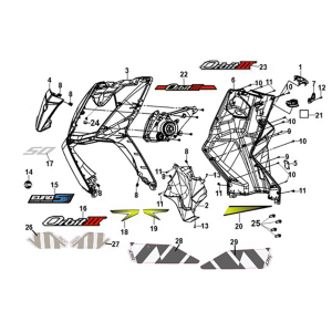 Front cover - front inner box Sym Orbit III 50 E5 Blue (BU-289S)