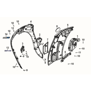 Front cover Sym Fiddle IV 125i LC ABS E5 2020-2021 MAT BLUE (BU-2154U)