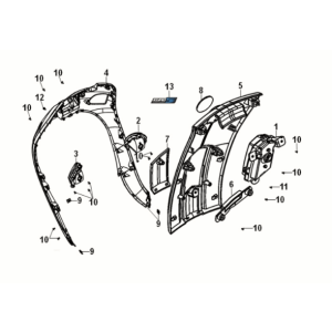 Front cover Sym Fiddle IV 50 E5 Blue (BU-2154U)