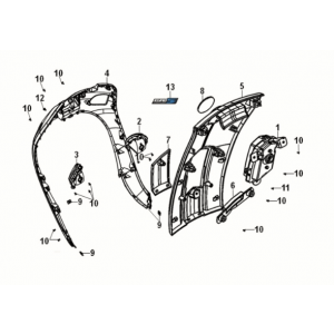 Front cover Sym Fiddle IV 50 E5 Mat Indigo (BUP-275U)