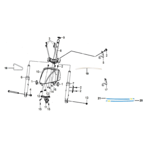 Front fork Sym Mio 50I E5 Brown/Black (BR-435S/BK-001C)