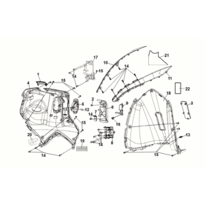 Front inner cover Sym Symphony ST 50 E5 White/ Red (WH-8028P) (Red seat)