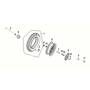 Front wheel Sym Fiddle IV 125i AC CBS E5 2020-2021