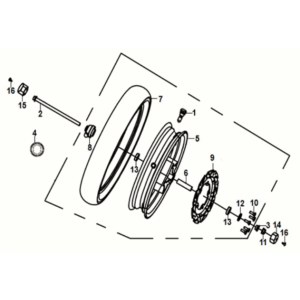 Front wheel Sym Jet 14 125I LC E5 2021-2024