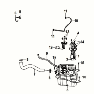 Fuel tank Sym Fiddle IV 125i AC CBS E5 2020-2021