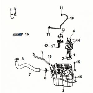 Benzinetank - Tankvlotter - Benzinepomp Sym Fiddle IV 50 Euro 5