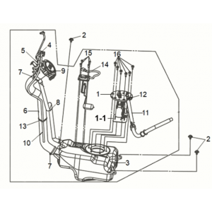 Fuel tank Sym Mio 50I E5